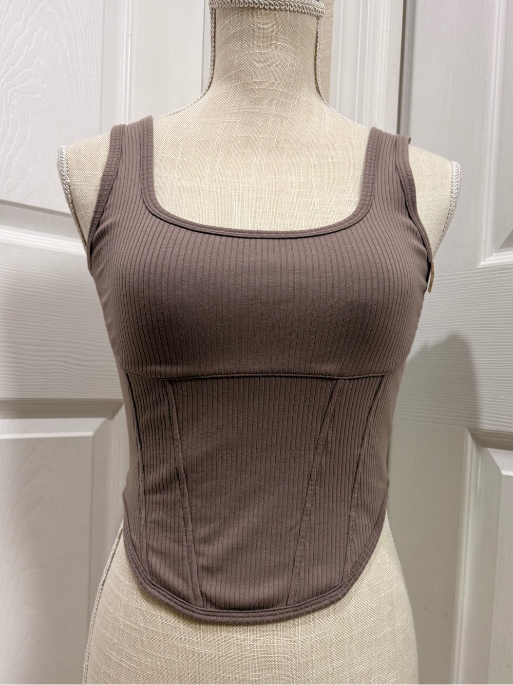 Victoria’s Secret PINK Ribbed Corset-Inspired Bralette Tank – Size Medium (NWT)